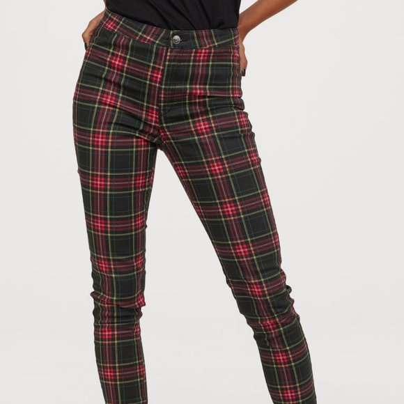 H&M Denim - 3 for 25! 🌻H&M/Divided- NWT Red Plaid Skinny Jeans🌻